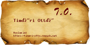 Timári Ottó névjegykártya